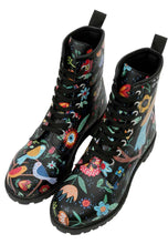 Cargar imagen en el visor de la galería, LONG BOOTS <br> Flowers and Birds Black
