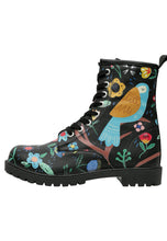 Cargar imagen en el visor de la galería, LONG BOOTS <br> Flowers and Birds Black