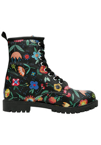 LONG BOOTS <br> Flowers and Birds Black